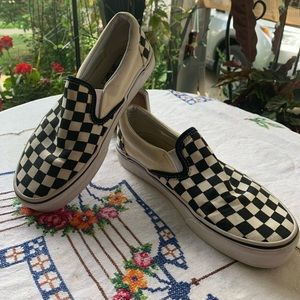 🔥VANS Asher Checkerboard Slip-ons US Womens Size 7 GUC